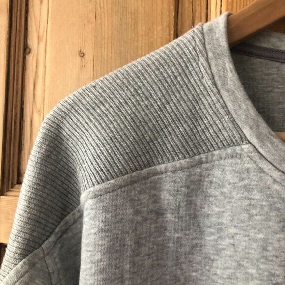 Adidas Men's Small Gray Rib Crewneck Sweater Pullover Casual Longsleeve Logo - Picture 4 of 7